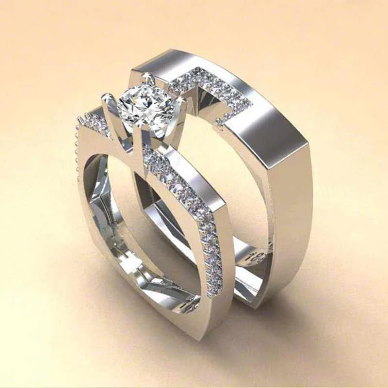 Роскошное женское кольцо с цирконием, серебряное кольцо с кристаллами, свадебные ювелирные изделия, обручальные кольца для женщин
