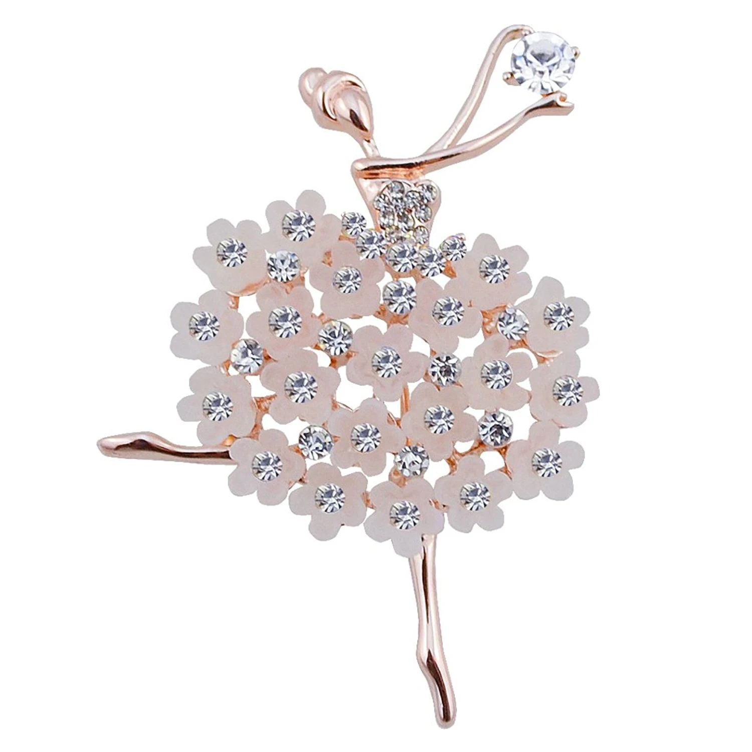 

Ballet Angel Girl Cubic Rhinestone Decoration Brooch Pin for Sweater Coat