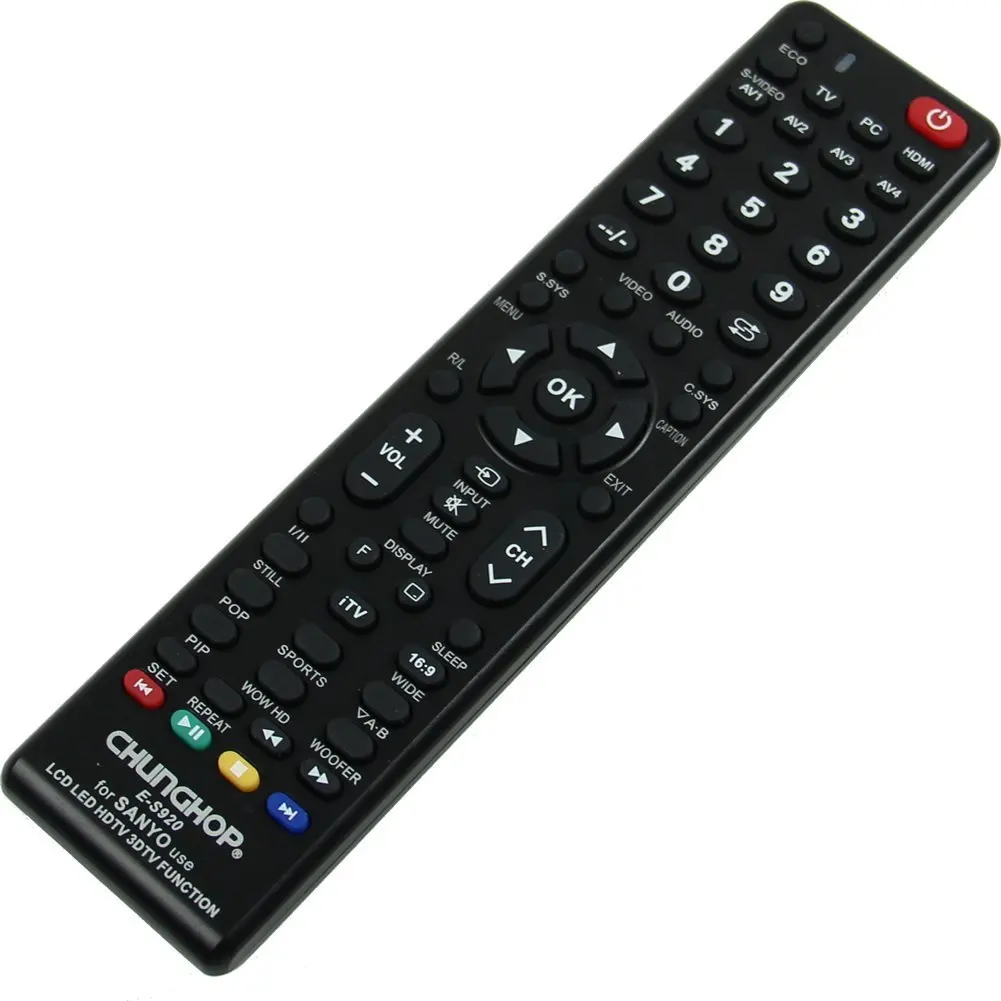 Wholesale5pcs*CHUNGHOP Black Remote Control E S920 For Sanyo Use LCD