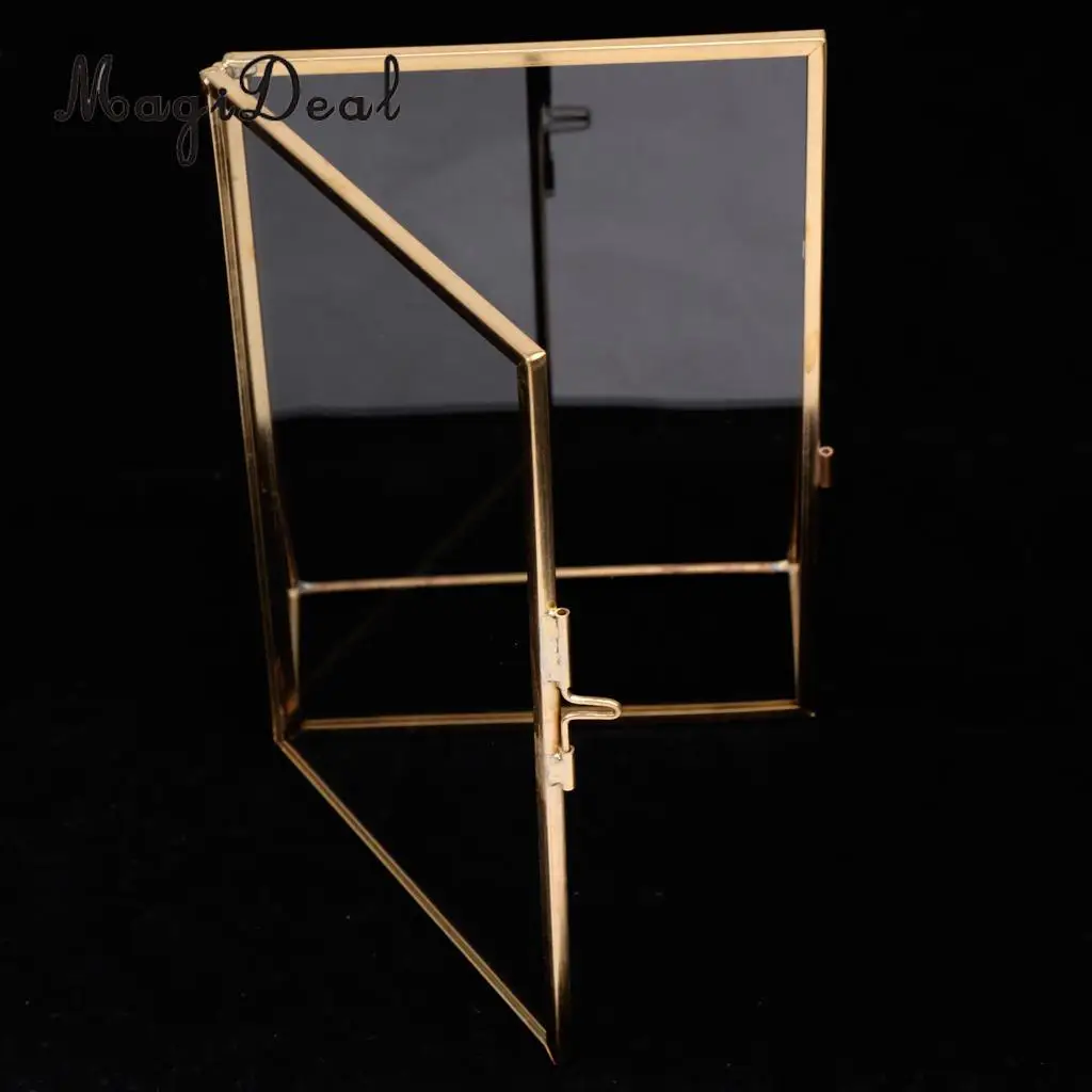 2pcs/Set Antique Gold Glass Photo Picture Frame Portrait Home Decoration
