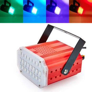 

Mini Sound Control 24RGB SMD5050 LED Stroboscope Disco Party DJ Bar Strobe Light Music Show Colorful Stage Projector Lighting