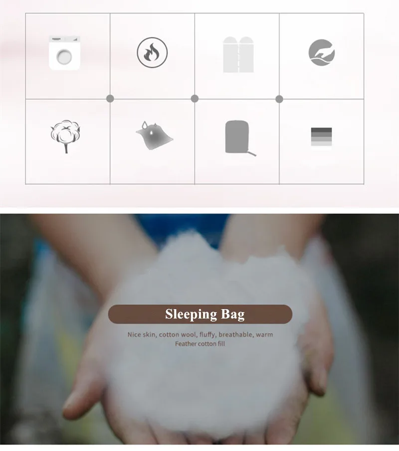 Livre para Baixo Saco de Dormir Acampamento ao ar 1.6 Kg e 1.8 kg Ultraleve Envelope Algodão Confortável 210 80 cm 5 Esporte e Lazer