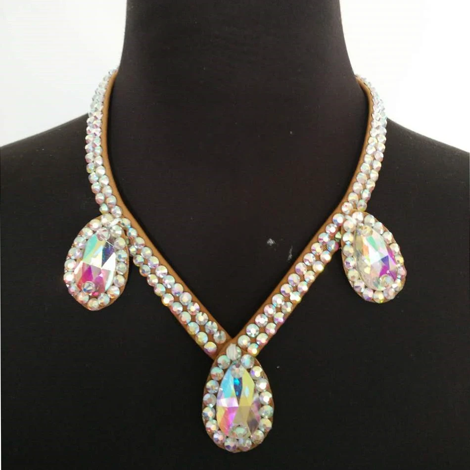 2018 New Latin Dance Style Accessories Gems Necklace for Women Latin