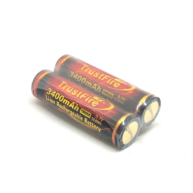 5pcs/lot TrustFire 18650 3.7V 12.6Wh 3400mAh Rechargeable Lithium Battery with PCB Protection For LED Flashlights Headlamps