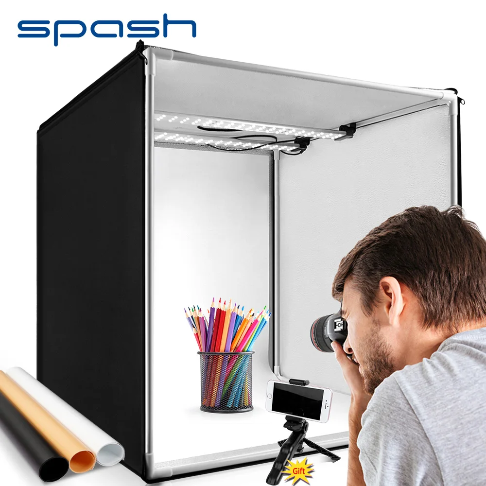 Spash M60II Складная лайтбокс для фотографии фотостудия световая коробка 60 см софтбокс лайтрум фото бокс 48 Вт CRI92 светодиодный световой тент для ...