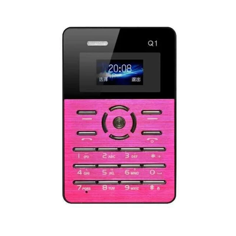 Русский AEKU Q1 Quad Band карты телефон мини карман для учеников телефон самый тонкий телефон карты MP3 Low Radiation