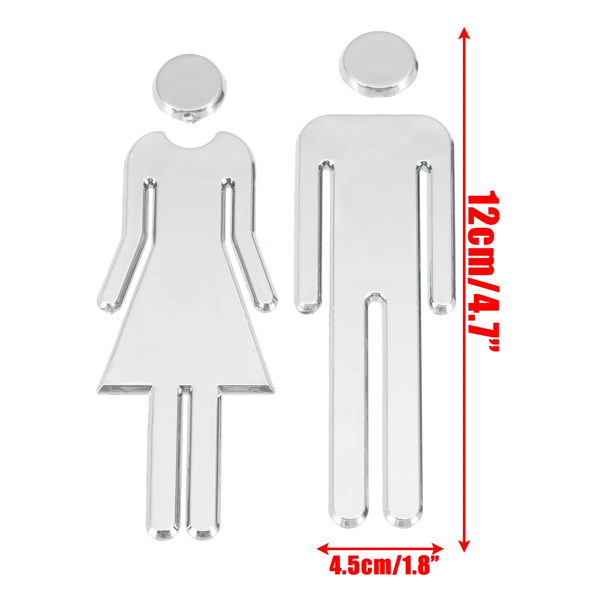 Adhesive MEN WOMEN WC Door Sign DIY Mirror Gentleman Ladies Toilet Wall Sticker for Toilet Loo Bathroom Restroom Sign Stickers