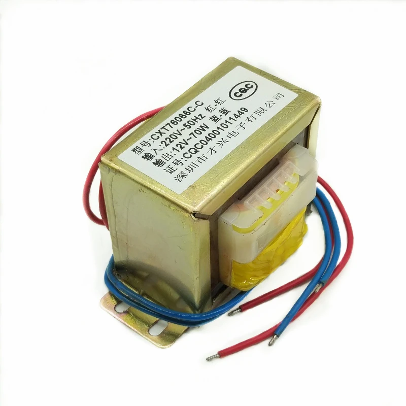 

EI type transformer 70W/VA 220V to 12V AC12V transformer 6A copper copper AC power frequency