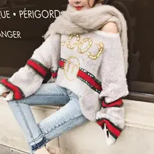 2019 bgsolid new sweater women's sweater can be off-the-shoulder knit mohair letter sweater female 2019 bgsolid new sweater women's sweater can be off-the-shoulder knit mohair letter sweater female