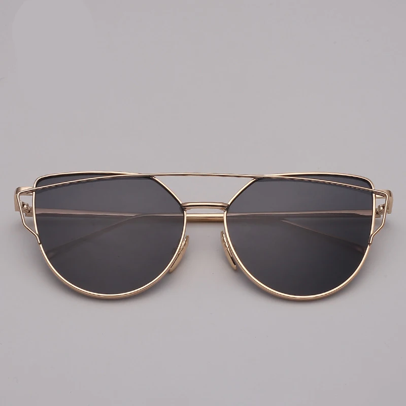 ladies sunglasses LeonLion Brand Designer Cat eye Sunglasses Women Vintage Metal Reflective Glasses For Women Mirror Retro Oculos De Sol Gafas womens ray bans Sunglasses