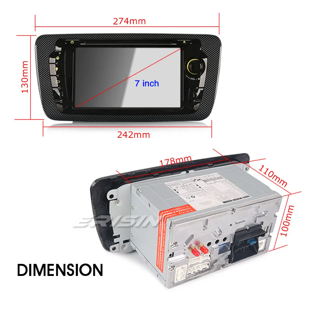 Erisin ES4822S 7 дюймов, автомобильный, мультимедийный плеер навигация gps Авторадио для сиденья IBIZA 2009-2013