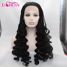 DOROSY волосы высокотемпературные синтетические волосы на кружеве парик крючком косы черные длинные парики с крутыми локонами для женщин