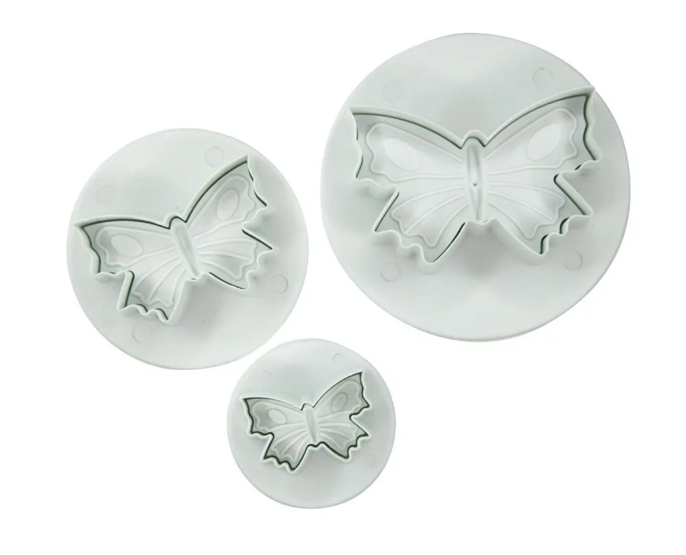 

Free shipping 3pcs Butterfly Fondant Cake Decorating Sugar Craft Plunger Cutter Flower Mold cookie cutters Biscuit Cake
