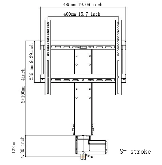 Пульт дистанционного управления линейный привод с монтажными кронштейнами ТВ подъемная система-ход 750 мм-1 комплект