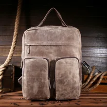 Высококачественный мужской рюкзак из натуральной кожи винтажный Crazy Horse кожаный рюкзак большая Вместительная дорожная сумка для подростка M078