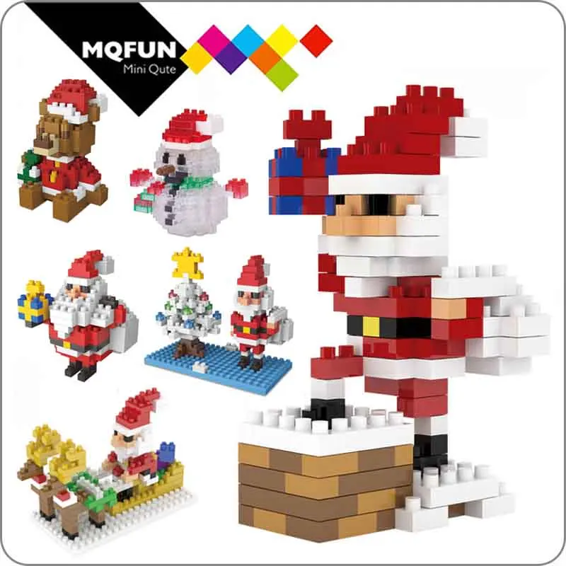 

WiseHawk Mini blocks Santa Claus Christmas Gifts Wholesale Micro DIY Building Bricks Cute Cartoon Mini Blocks For Kids Gift
