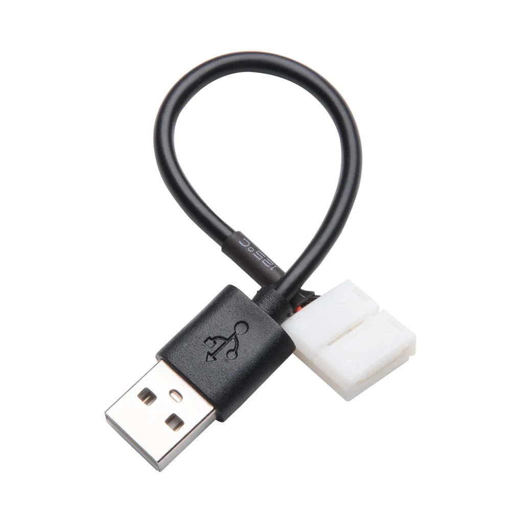 5 шт. 2pin светодиодные полосы USB разъем для DC 5 В 8 мм 10 мм 2 Pin светодиодные полосы разъемы 5050 3528 2835 IP20 IP65