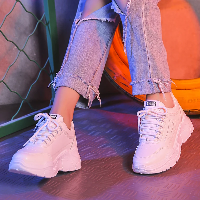 

2019 Women Trainer Comfortable Sneakers Female Platform Wedge Flats Lady Creeper krasovki Leisure Fashion Sports Dad Star Shoes