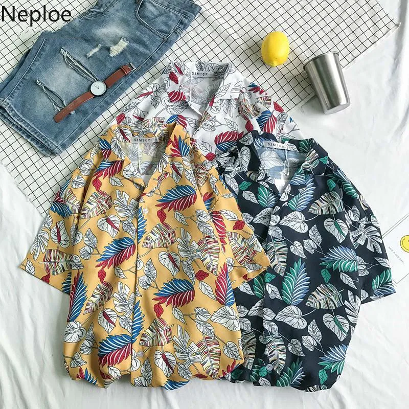 Neploe/корейские мужские и женские рубашки с коротким рукавом свободные Гавайские