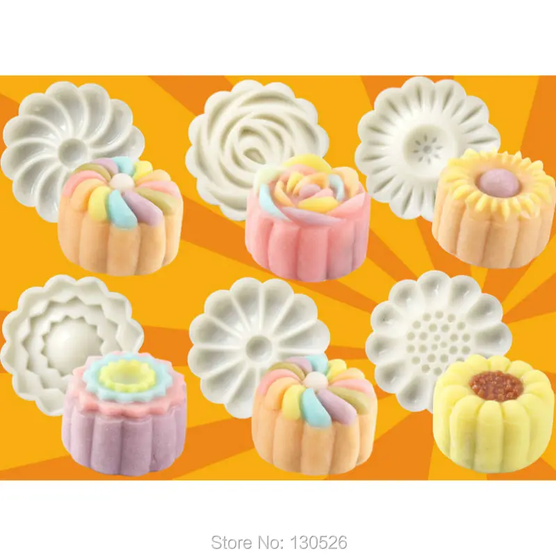 New Arrivals 50g Cake 6 1 Chinese Flowers Pattern Mooncake Mold Fondant Candy Pineapple Cake Cookie