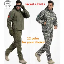 Новинка TAD тактическая мягкая оболочка куртка+ штаны камуфляжная уличная Мужская армейская Спортивная Охота Кемпинг водонепроницаемая ветровка набор 12 цветов