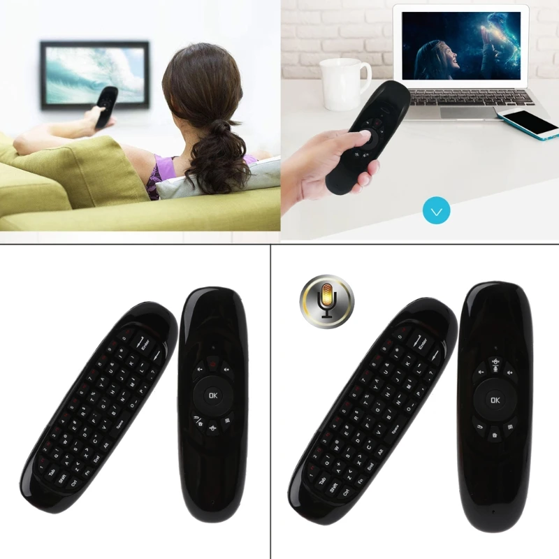 C120 Fly Air mouse с голосовым поиском Mic 2,4G мини беспроводная клавиатура для ПК ТВ