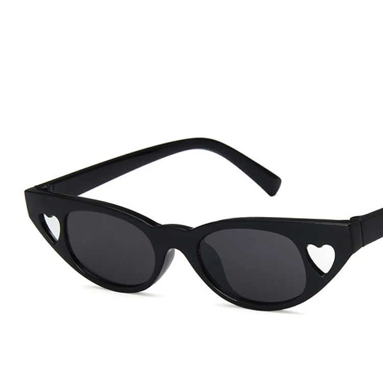 Женские солнцезащитные очки в небольшой оправе с милым сердцем, женские солнцезащитные очки кошачий глаз, вечерние очки в стиле косплей, сценические очки N216 - Цвет линз: black white