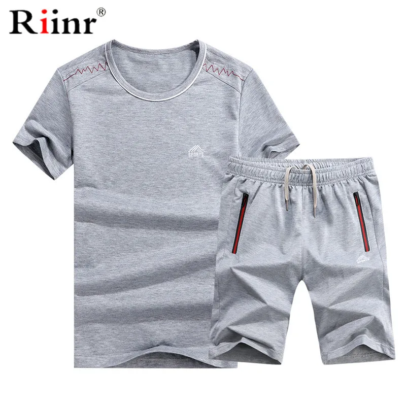 Riinr, летний льняной короткий комплект, Мужская брендовая мужская футболка, дышащий Повседневный пляжный комплект, большой размер, M-6XL,, футболка, костюм, модный костюм для мужчин