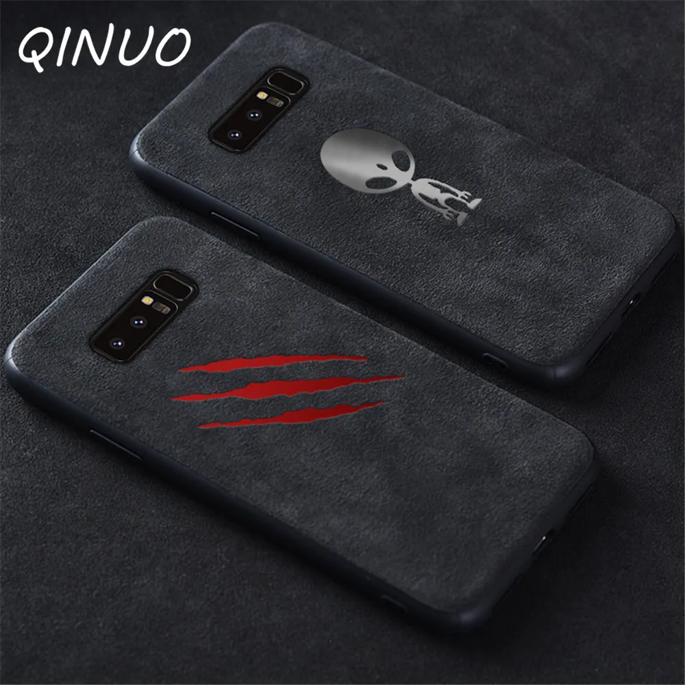 

Luxury Claw Metal label Suede Fur Case For Samsung S10 S7 Edge S8 S9 Plus Note 8 9 J4 J6 A7 A8 2018 leather Telefon Kilifi Capa