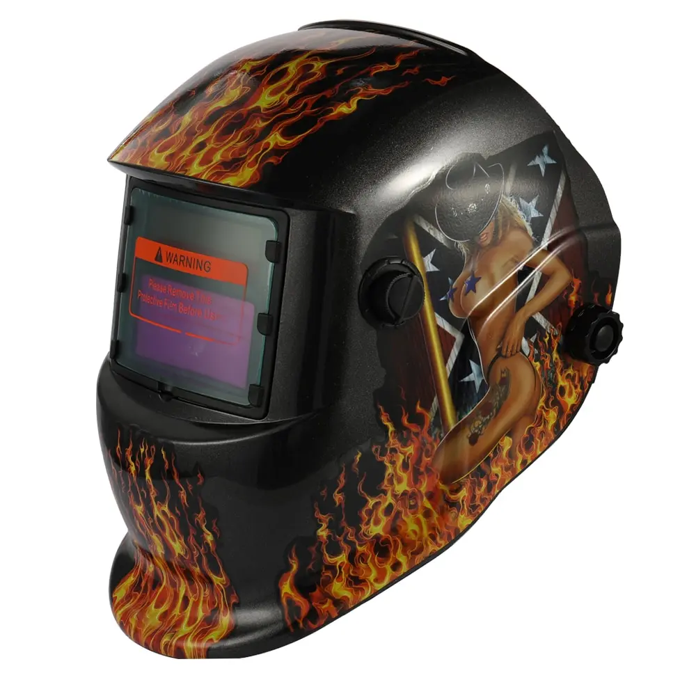 

Flame Skull Solar Energy Automatic Variable Light Welding Mask TIG Spot Welding Helmet Cap with Adjustable Headband Knob