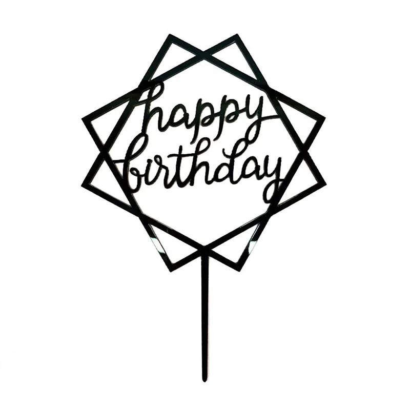 1 шт золотые серебряные сверкающие топперы для кексов свадебные принадлежности Топпер для торта «С Днем Рождения» для детского душа украшения для дня рождения - Цвет: CR11