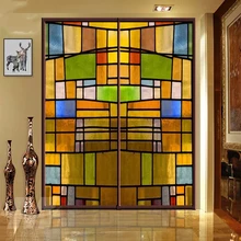 Нестандартный размер Электростатическая матовая витражная плёнка на стекла, окна, церкви, домашний декор, наклейки на двери из фольги, ПВХ самоклеющиеся оконные пленки