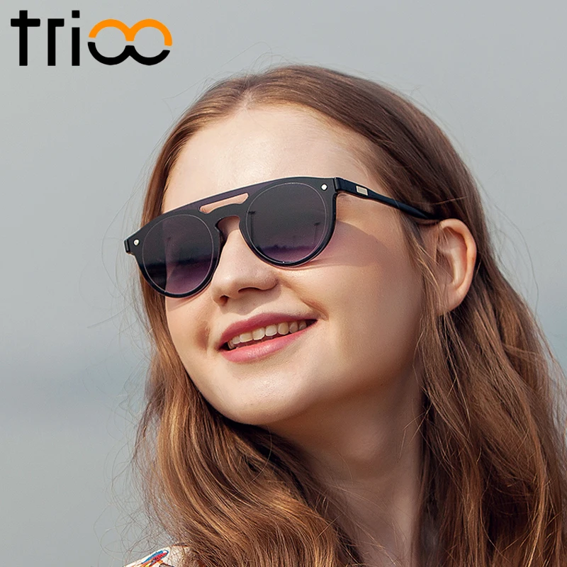 Очки солнцезащитные TRIOO женские модные солнечные очки с плоской оправой без