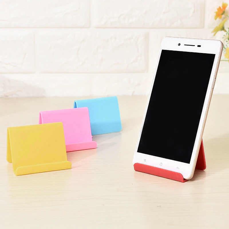 

Mini Phone Portable Fixed Holder Phone Stand Plastic Random Colors Cute Candy Color Phone Holder Mount For Tablet Phone Bracket