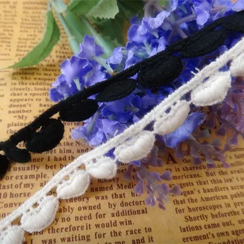 

15 yards / DIY handmade accessories lace cotton heart embroidery small water soluble clothing home decoration edge