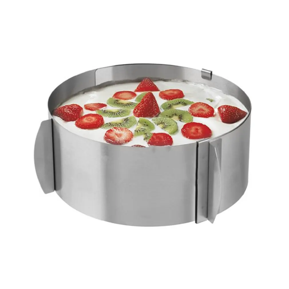 Lemonbest Stainless Steel Adjustable Cake Mousse Ring 3D