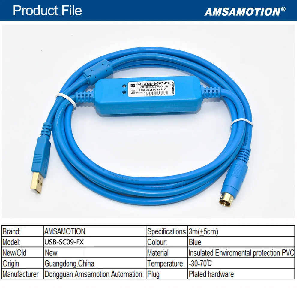 USB SC09 FX адаптер подходит для Mitsubishi серии FX PLC USB-SC09-FX Кабель для программирования