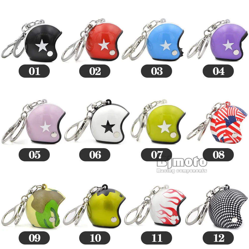 Motorcycle Helmets Key chain Women Men Cute Safety Helmet Car Keychain Bags Hot Key Ring For Kawasaki Honda Yamaha (2)