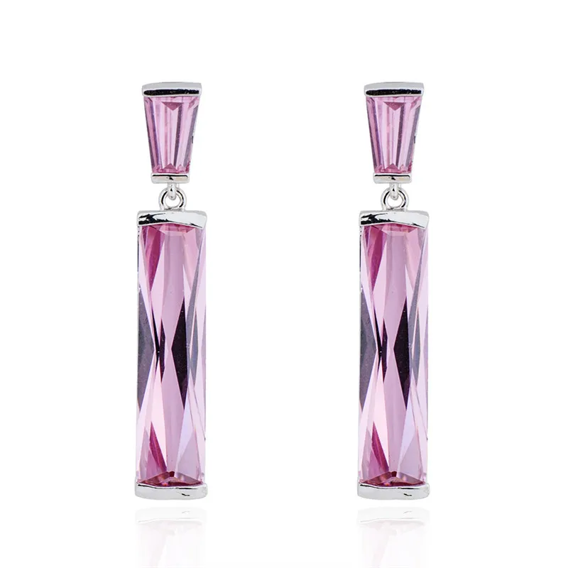 Серебряные серьги brinco brincos, серьги с розовым камнем, женские серьги для помолвки, подарок 2018, новые модные ювелирные изделия Ear0034|dangle earrings|fashion dangle earringsbrincos pink | АлиЭкспресс
