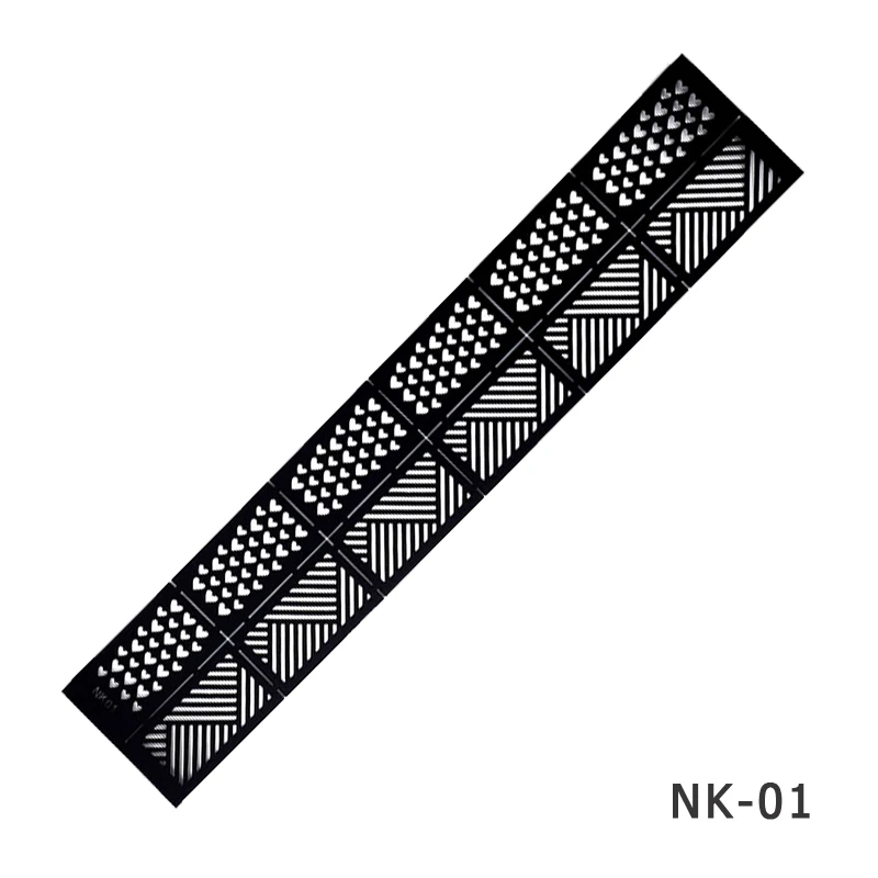 NK01 FWC 1 шт. Модный Инструмент для штамповки дизайн ногтей, полый трафарет наклейки для дизайна ногтей DIY Дизайн ногтей шаблон Наклейки Маникюр - Цвет: NK01