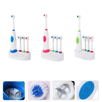 

Hot Electric Toothbrush Adults Oral Spin 4 x Brush Head Dental Care Clean Teeth Set