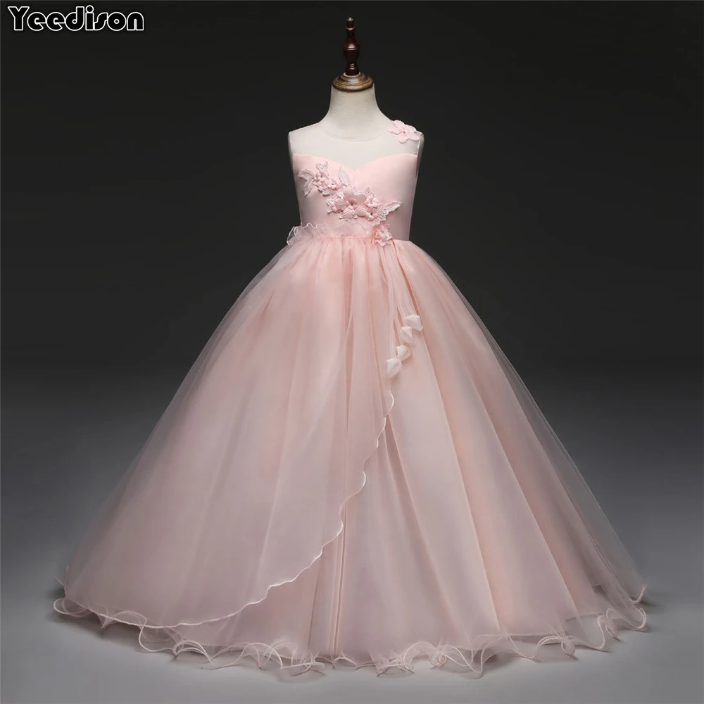 Yeedison High Quality Girls Dress Princesse Prom Gowns Flower Kids Wedding Party Dresses For Girls Costumes Children Ball Dress (1)