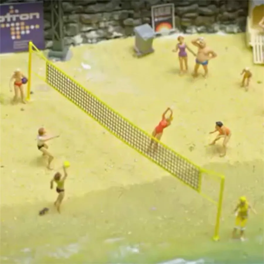 

1:87ho Beach Volleyball Minifigures Display Sand Table Scene Decorator Paints Model Train Scene Doll