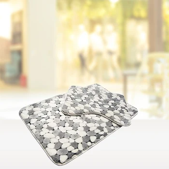 

2pcs Coral Velvet Square U Shape Bathroom Mat Non-Slip Floor Desk Carpet Livingroom Bedroom Blanket