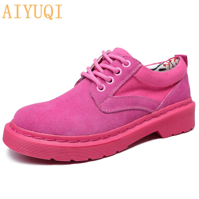 

AIYUQI 2019 autumn genuine leather women martin shoes british style retro single shoes platform women's shoes student