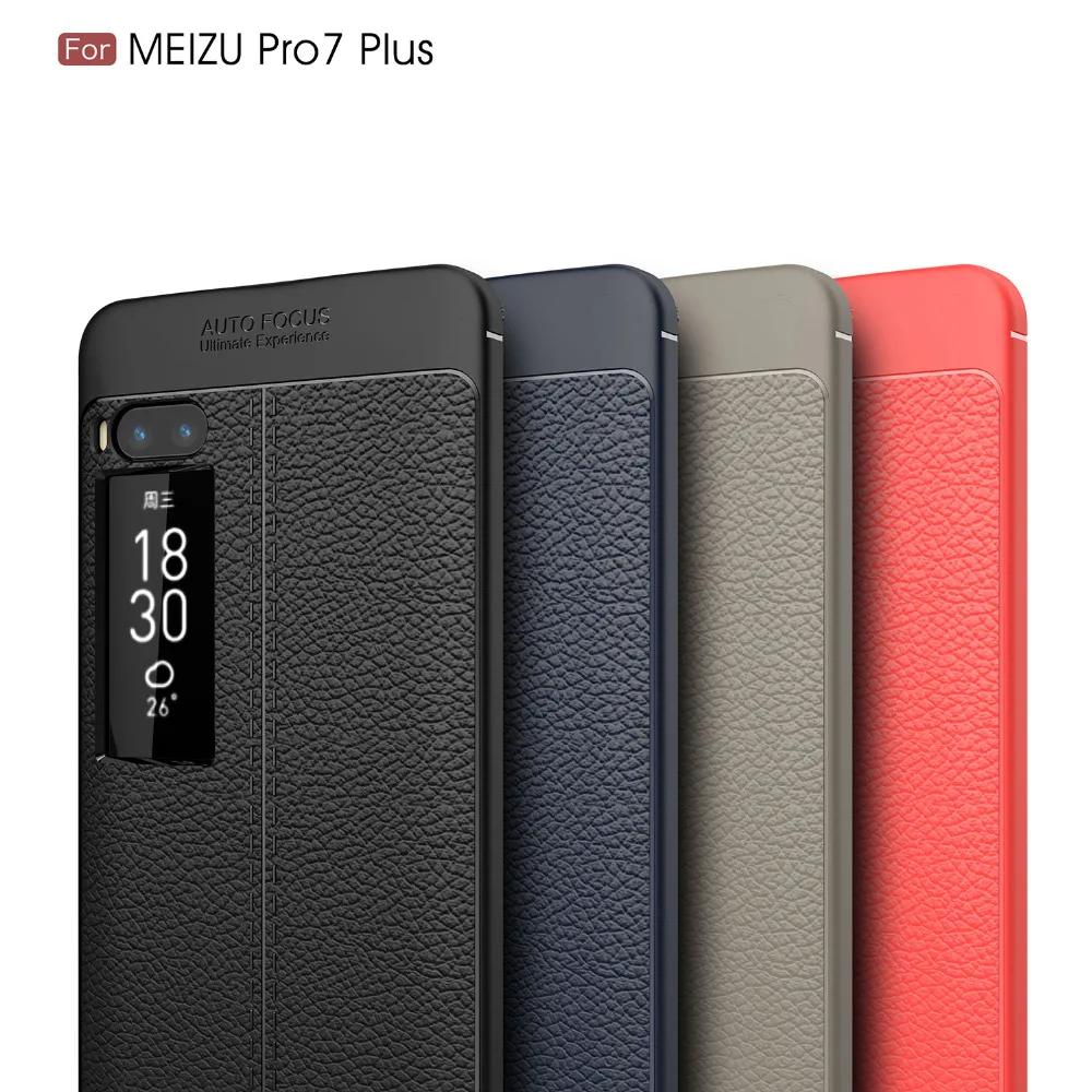 

Shockproof Bumper Brushed Silicone Carbon Fiber Cases for Meizu Pro 7 Plus Cover Soft TPU Case for Meizu Pro 7 Capa Coque Etui