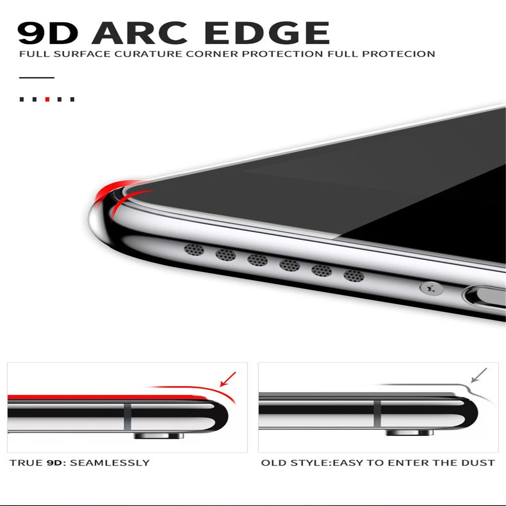 

wangcangli 9H Full Coverage Cover Tempered Glass For iPhone 6 6s Plus Screen Protector Protective Film For iPhone 7 8 Plus X XS