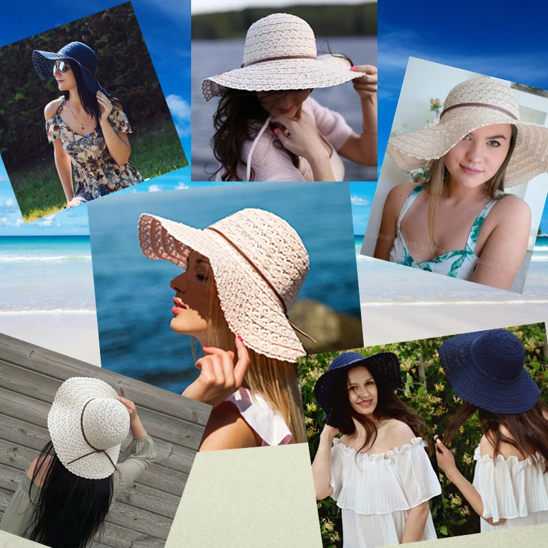 Brimmed Straw Hat Cotton Floppy 