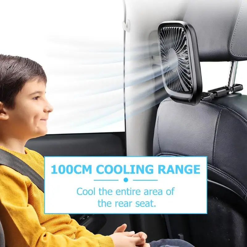 Baseus складной 3-х Скорость к автомобильному подголовнику на заднем сиденье охлаждающий вентилятор бесшумный складной веер белый/черный мини-usb вентилятор для охлаждения автомобиля Системы