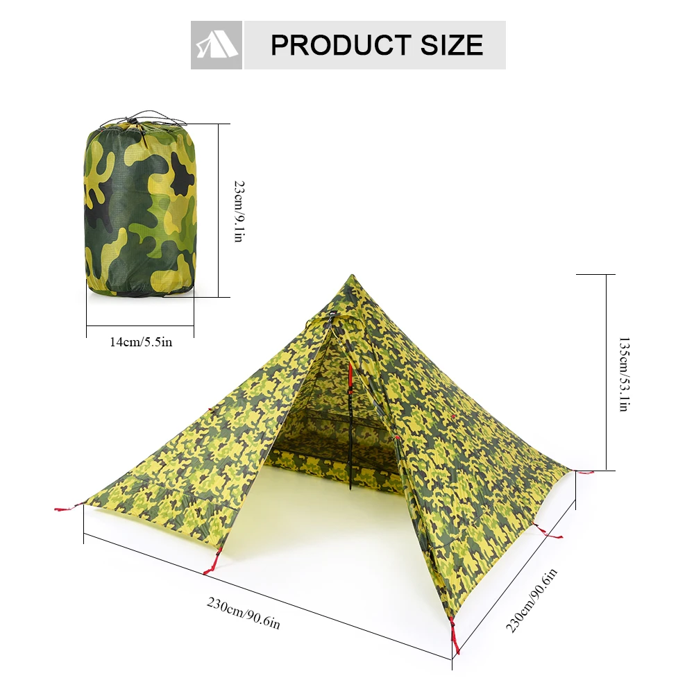 Ультралегкая переносная палатка для 2 человек, походная палатка с двусторонним силиконовым покрытием, водостойкая походная палатка